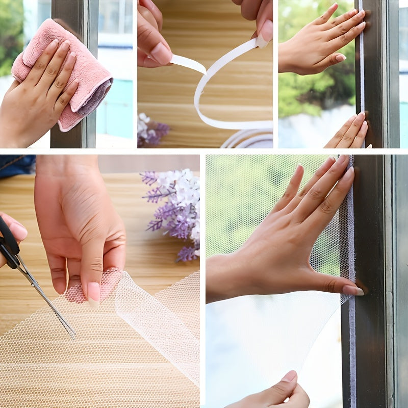 Adjustable Anti-Mosquito Window Screen Netting with Hook and Loop Tape