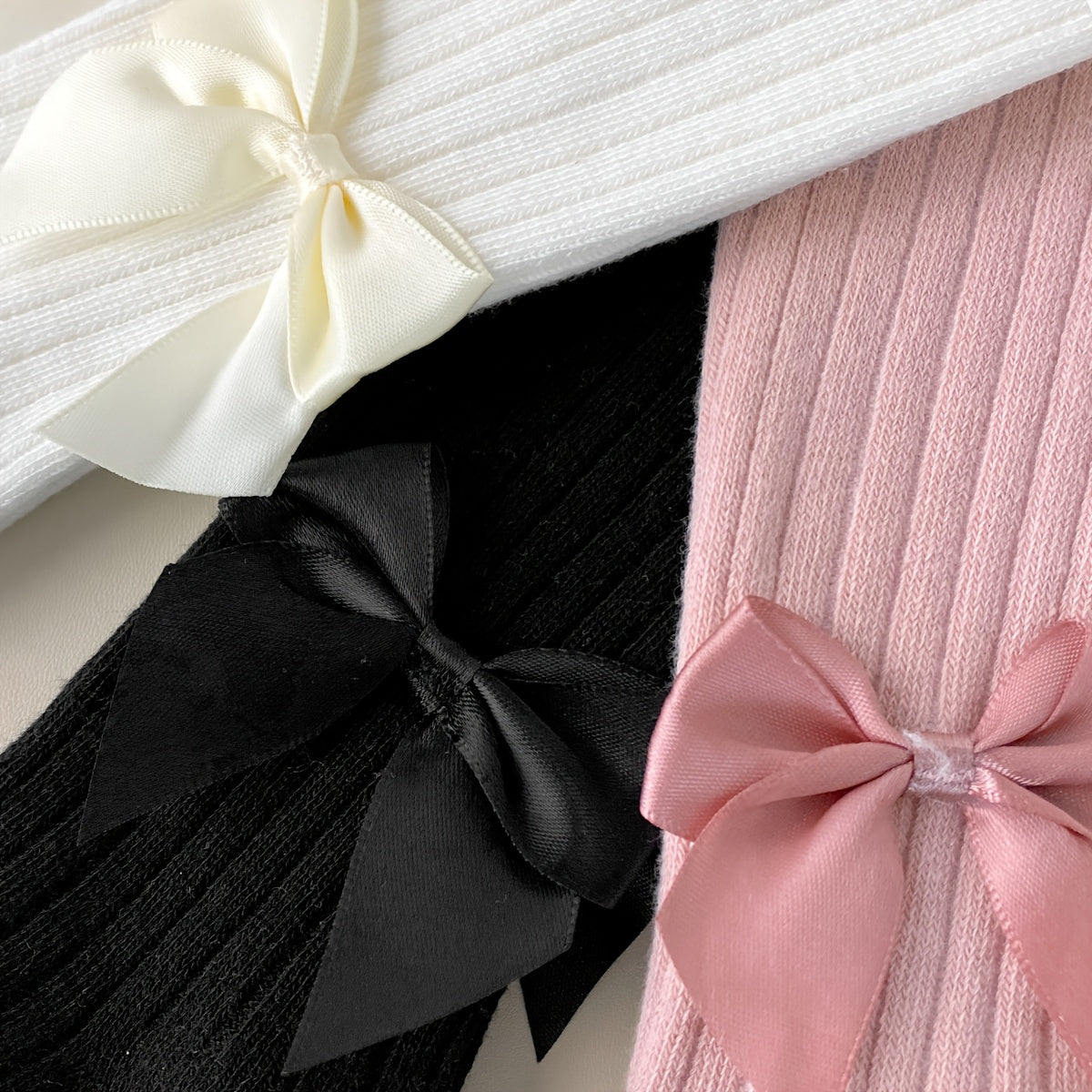 Girls Knitted Pantyhose Soft Breathable Slim Fit All-Season Socks