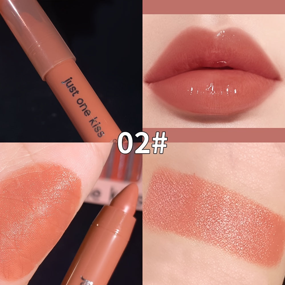 Women's Moisturizing Lipstick With Nude Pink Red Brown Colors and Lip Gloss