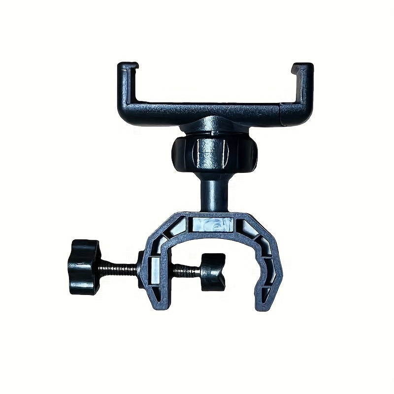 Black ABS Microphone and Smartphone Holder with 360-Degree Rotation for Bicycles and Motorcycles