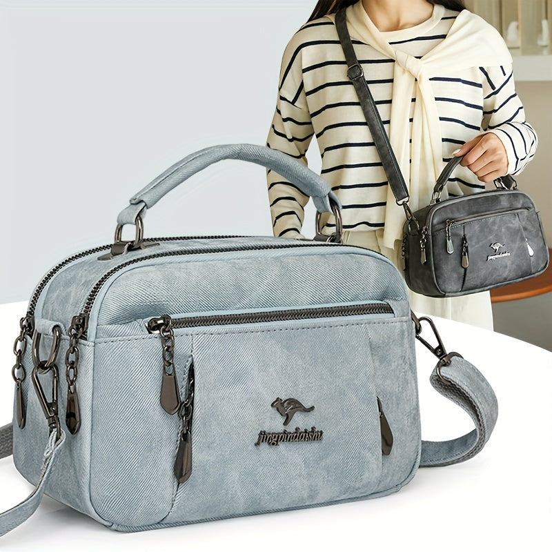 Turli ranglarda, ajratiladigan tasma bilan sintetik charm xochli sumka, ish yoki sovg'a berish uchun ideal.