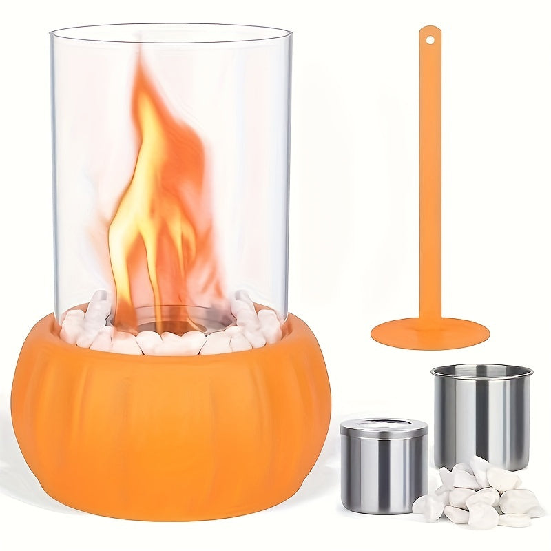 Pumpkin-Shaped Alcohol Fireplace for Indoor Outdoor Use Cozy Christmas Valentine