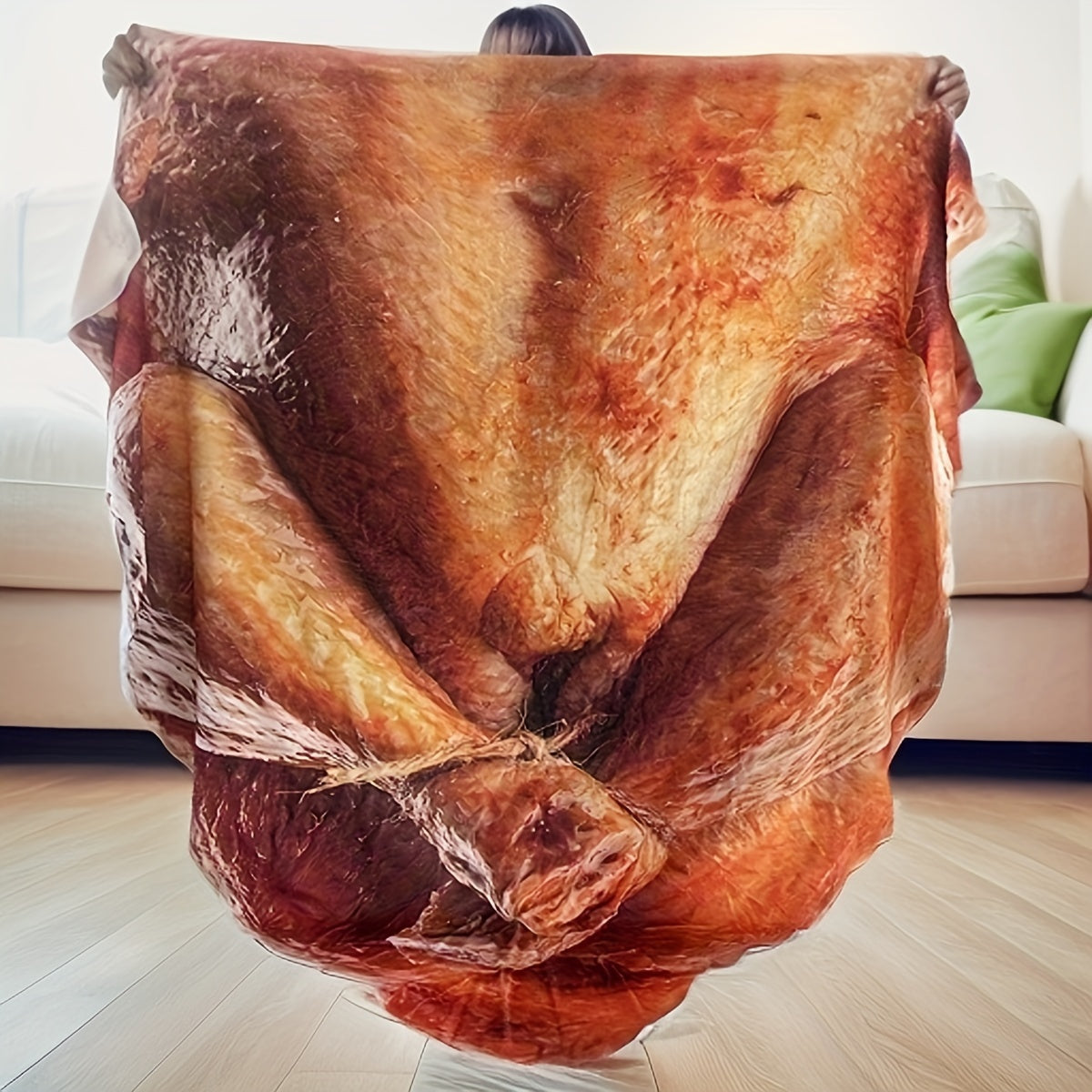 Hilarious Roasted Chicken Design Blanket Soft Flannel Throw for Sofa Bed Gift