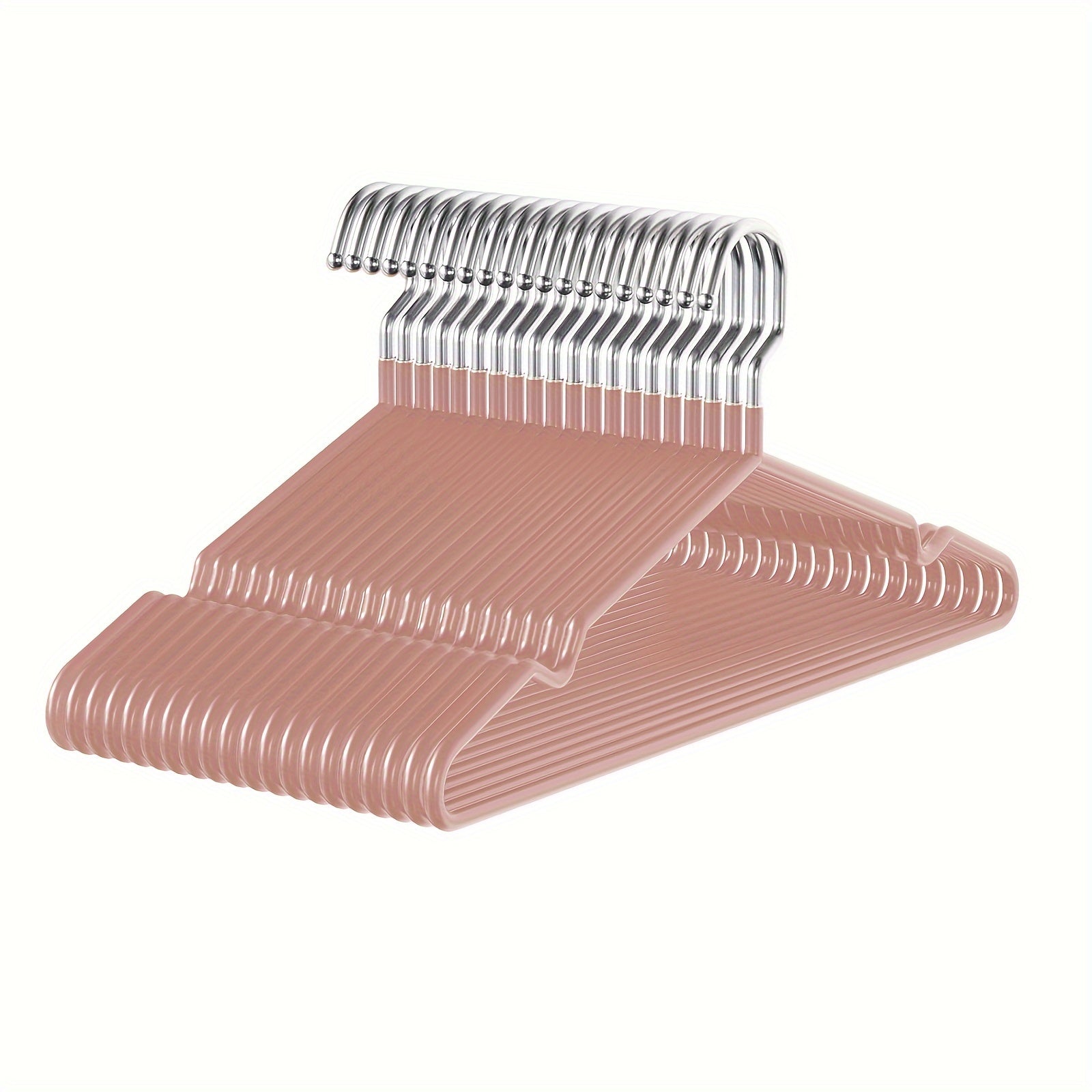 Set of 10 Heavy Duty Non-Slip Metal Clothes Hangers with Grooves for Bedroom Bathroom Dorm