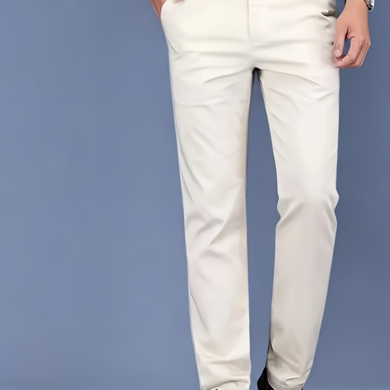 Pantalones de vestir ajustados burdeos para hombre, 100% poliéster, ropa formal para todas las estaciones