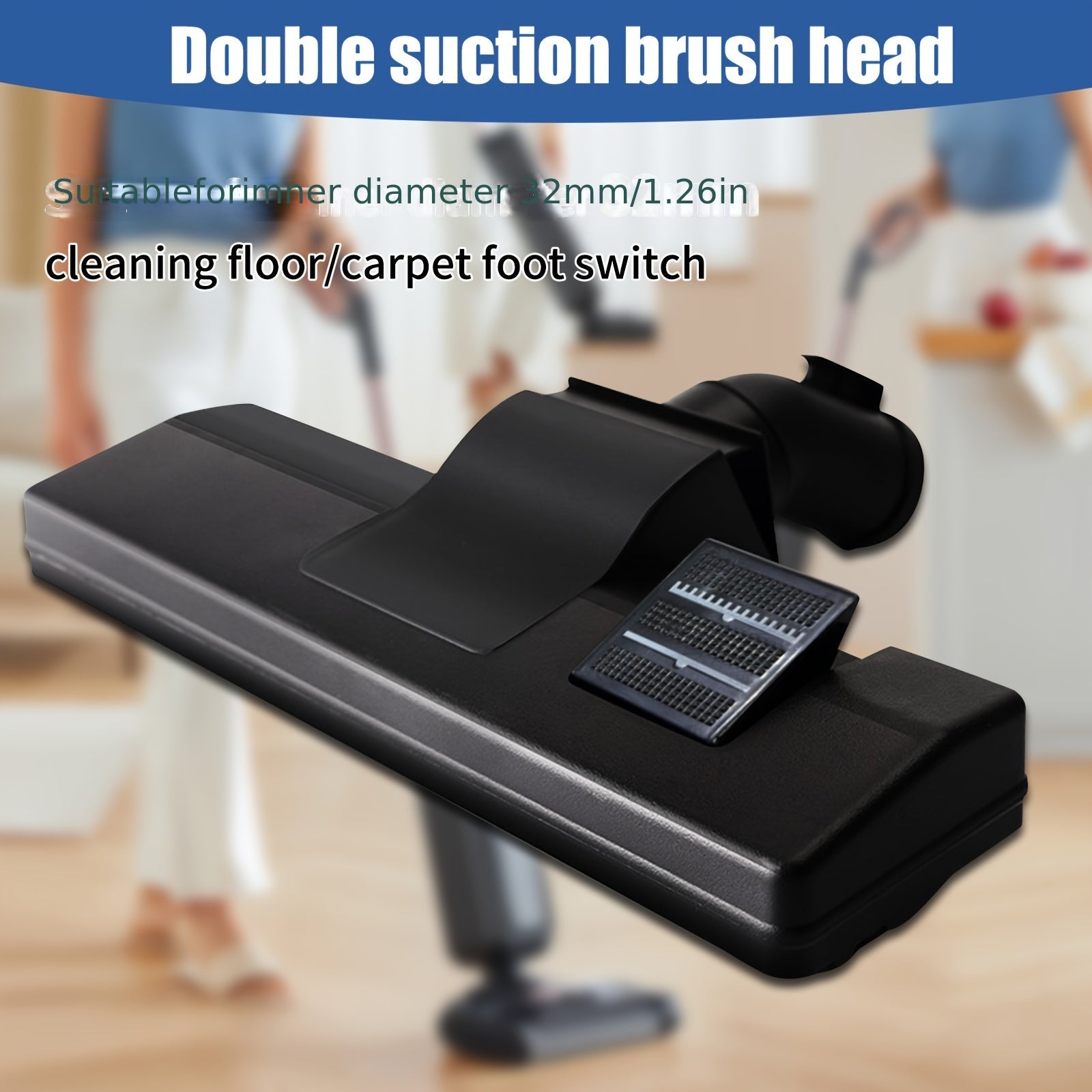 2-in-1 Vacuum Cleaner Attachment Kit with Dusting Brush and Floor Nozzle, Durable Plastic