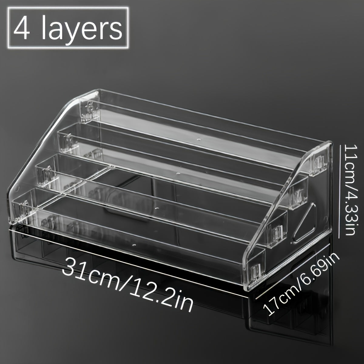 Soporte de exhibición de gafas de acrílico para gafas y cosméticos, estante de almacenamiento en niveles