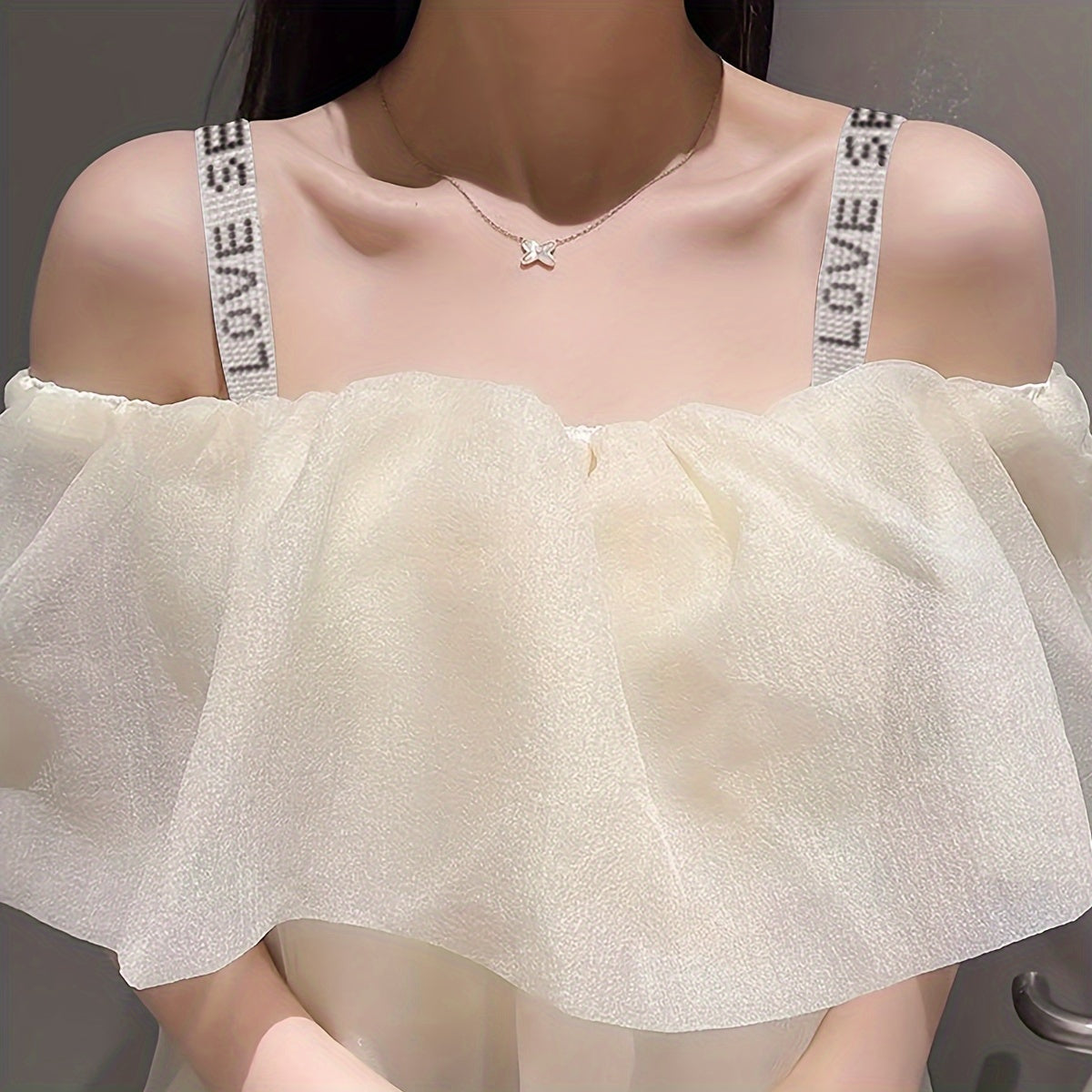 Rhinestone Bra Strap Elastic Lingerie Accessory for Women