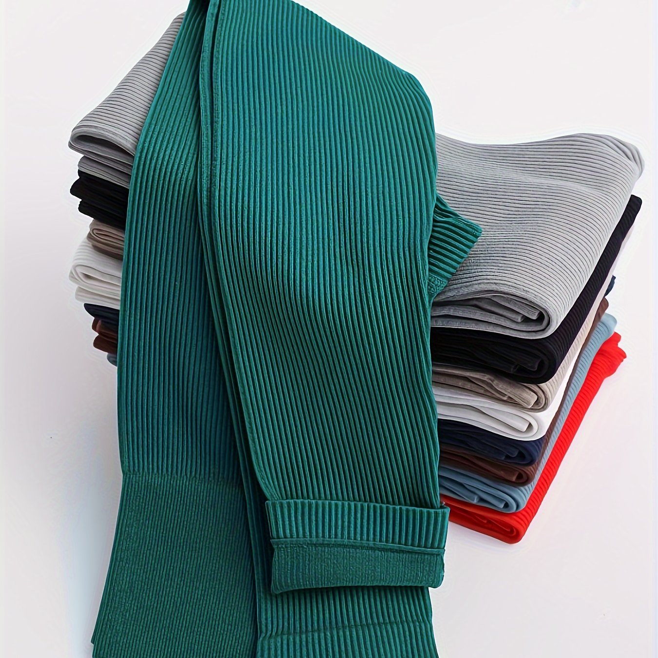 Women's Solid Color Wideband Waist Yoga Leggings Breathable Tummy Control High Stretch