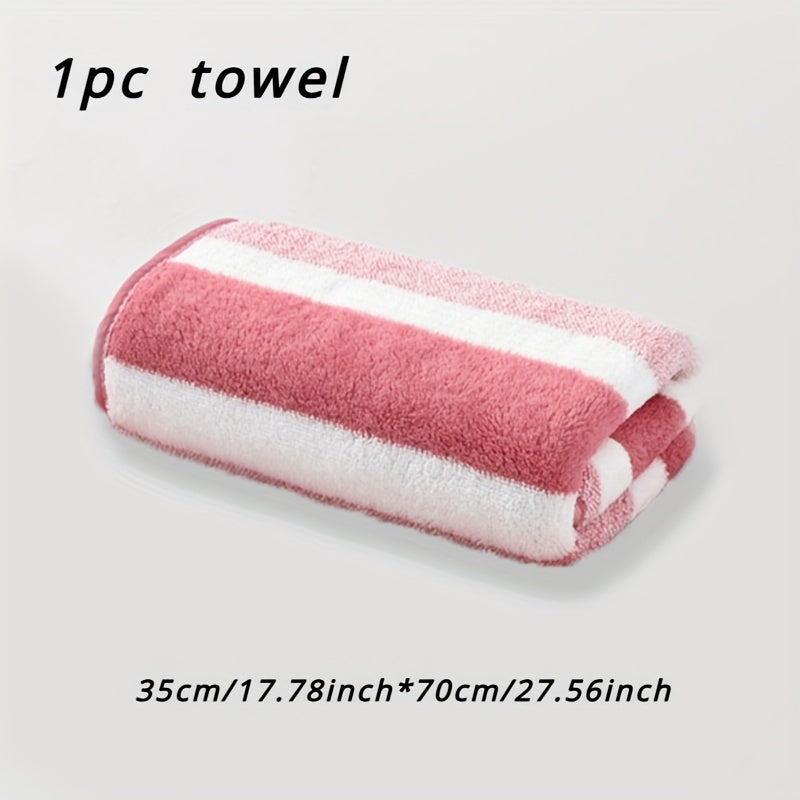 Striped Quick-Drying Polyester Towel for Home Hotel Spa Travel Fluffy