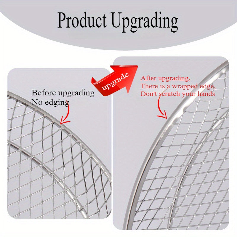 7-Piece Stainless Steel Air Fryer Accessories Set with Stackable Rack and Heightening Pad