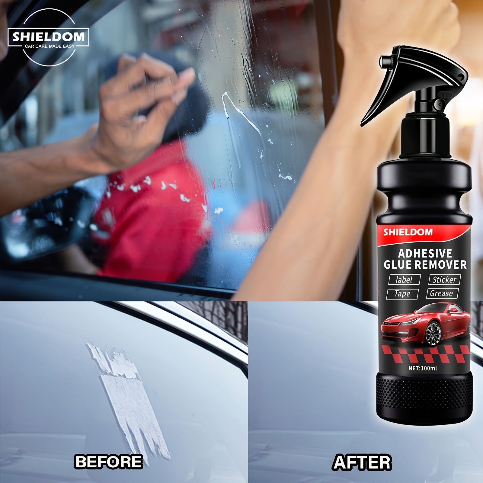 Spray removedor de pegamento para coche para residuos pegajosos y calcomanías | Eliminación fácil de manchas