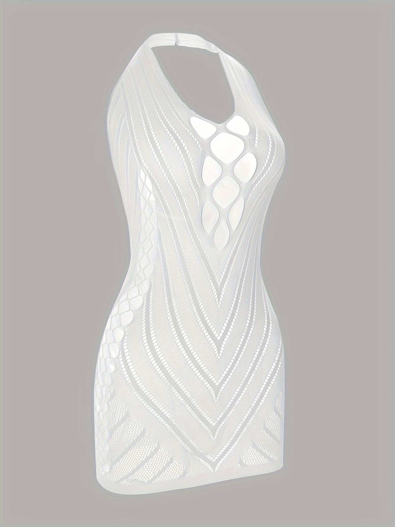 Jozibali Tarmoq Libosi, Halter Orqa Qismli Bodycon Dizayni, Ayollar Lingerie.