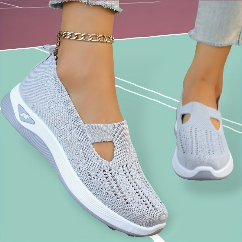 Ayollar uchun nafas oluvchi tarmoqli slip-on sport poyabzali, kundalik yurish uchun, turli ranglarda