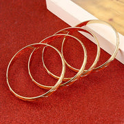 Set of 4 Bohemian African Style Women's Copper Bangle Set Golden Finish for Weddings Parties Gifts