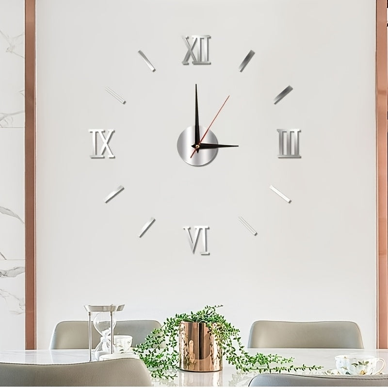 Plastic DIY Wall Clock Kit with Numeric Stickers and Quiet Battery Movement