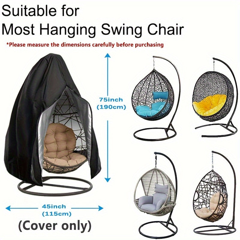 Funda para silla colgante exterior 210D con cremallera para sillas tipo huevo y columpios de patio