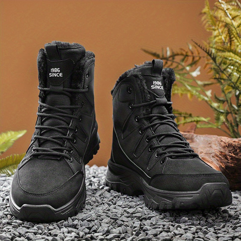 Women's Slip-On Mid-Top Outdoor Shoes Beige All-Season Hiking Boots