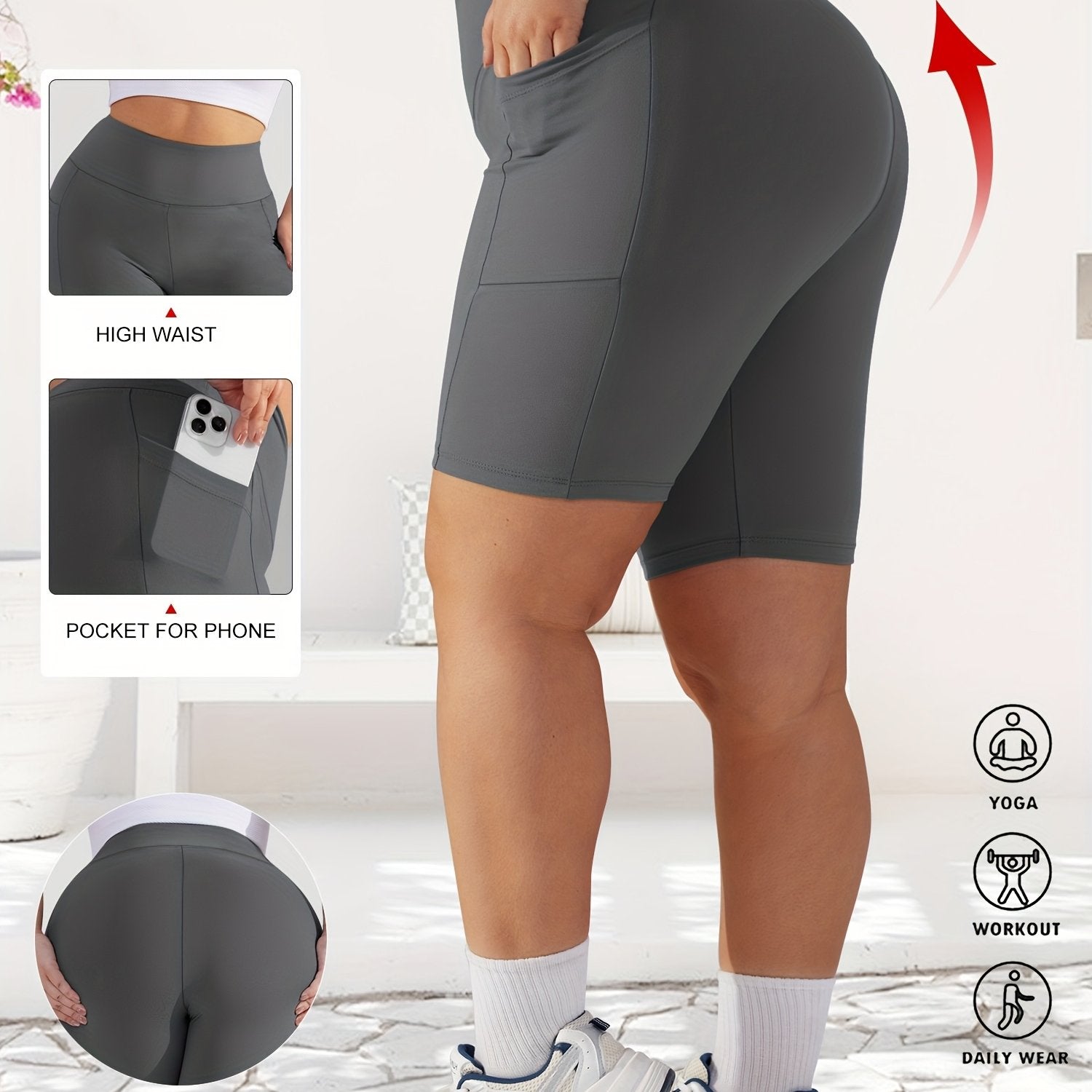 Shorts de mujer de talla grande con cintura alta y estampado de leopardo, elásticos y no transparentes