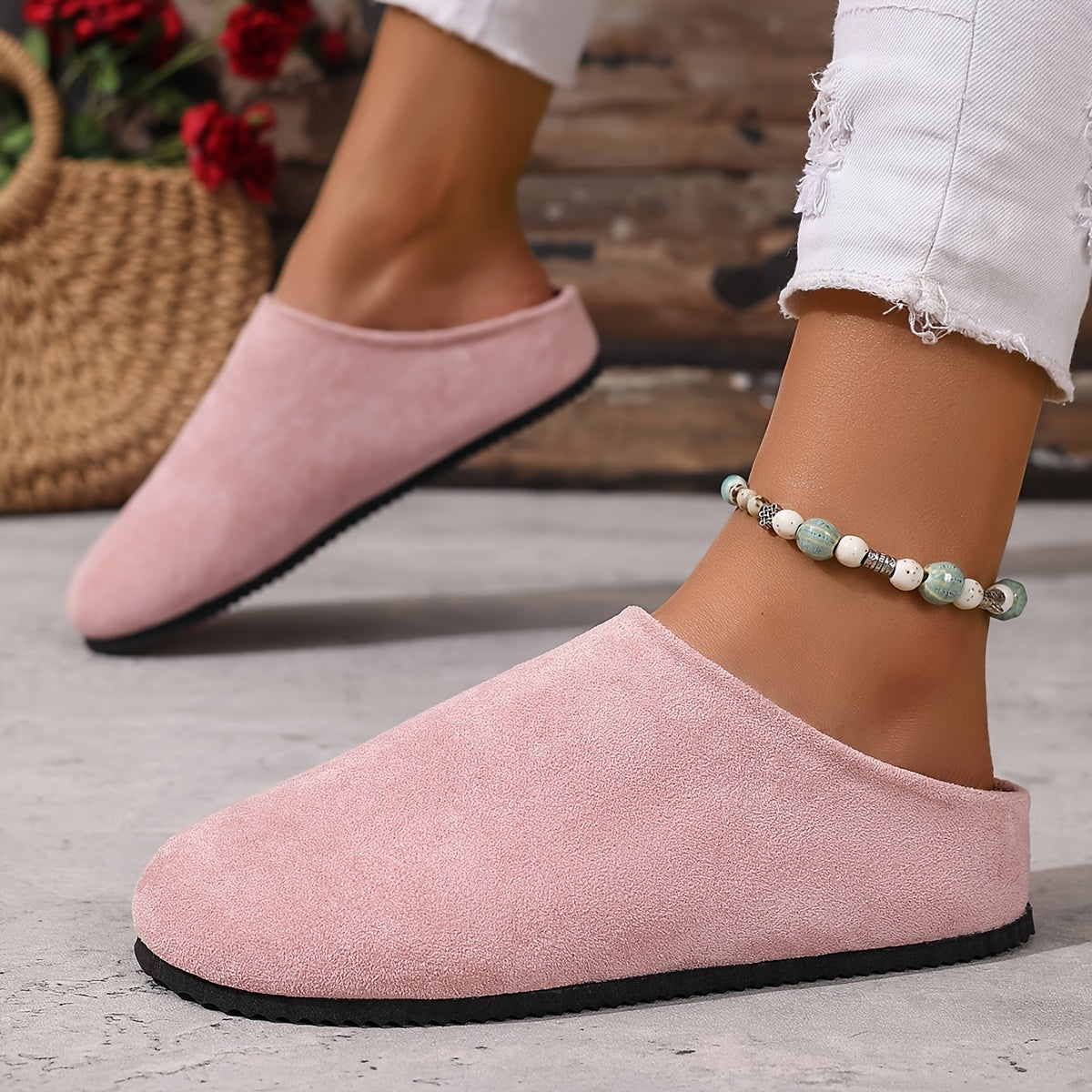 Women's Retro Mules Slip-On Flats EVA Casual Shoes Comfortable Lightweight