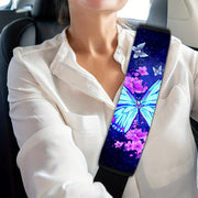 Синий бабочка Цветочный чехол на ремень безопасности из полиэстера для всех транспортных средств