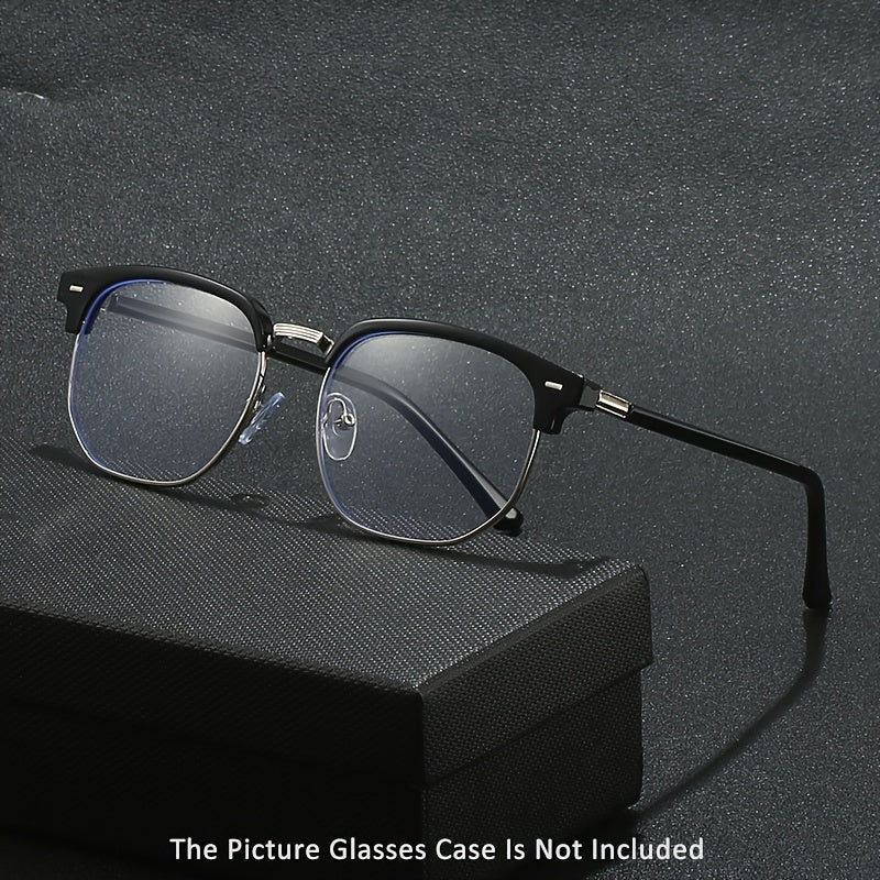 Men's Semi-Frame Sunglasses with Light-Induced Color-Changing Lenses Retro Style for Casual Wear