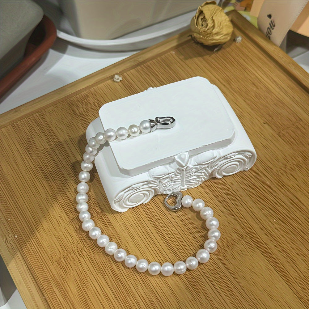 Freshwater Pearl Bracelet and Necklace Set for Women Elegant Classic Jewelry Gift