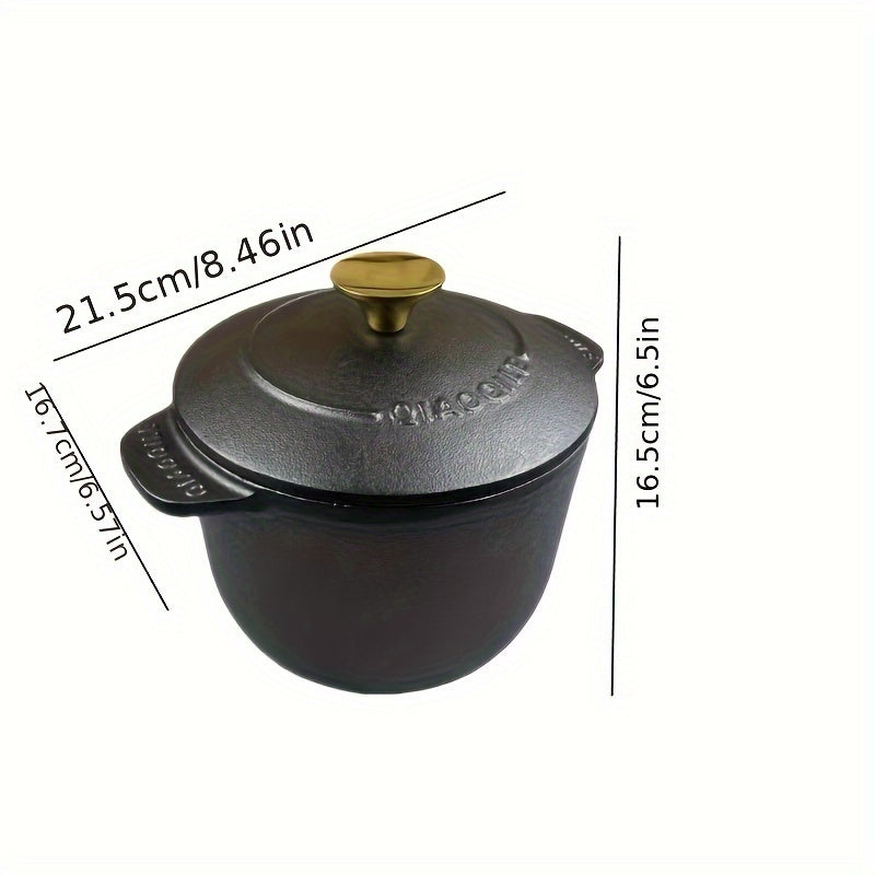 Cast Iron Stew Pot with Dual Handles Non-Stick Design for Soups and Porridge
