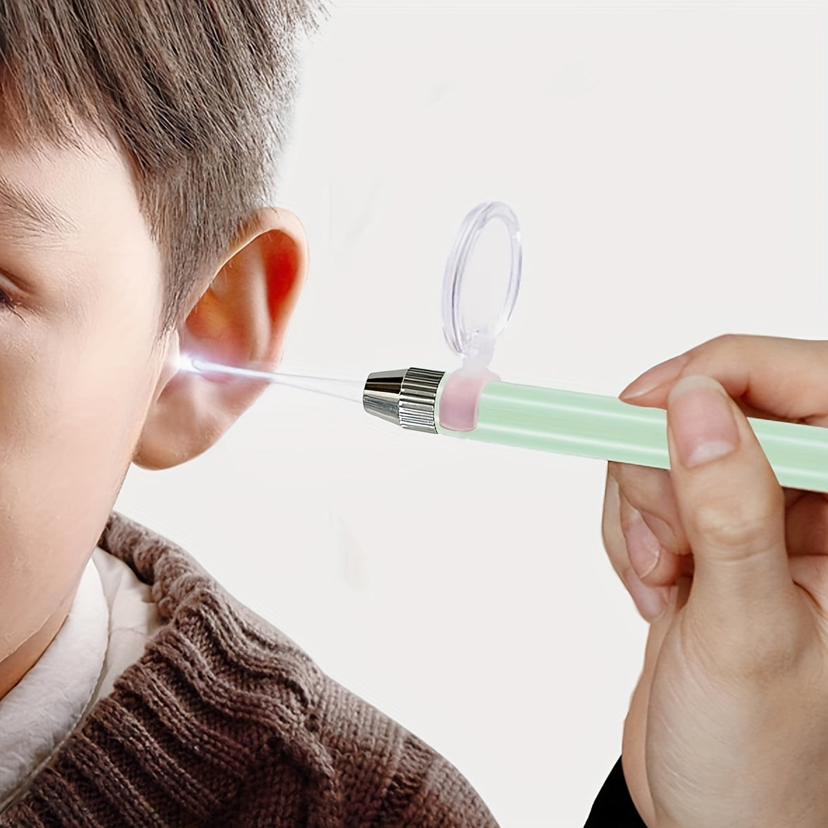 4-chiqishli zanglamaydigan po'latdan yasalgan quloq yuvish uchun to'plam, gul qizil va nane yashil quloq cho'kmalari bilan