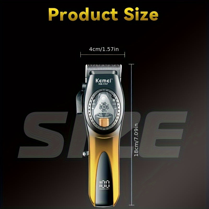Electric Hair Clipper with Adjustable Speed LED Display Stainless Steel Blade for Salon Home Use