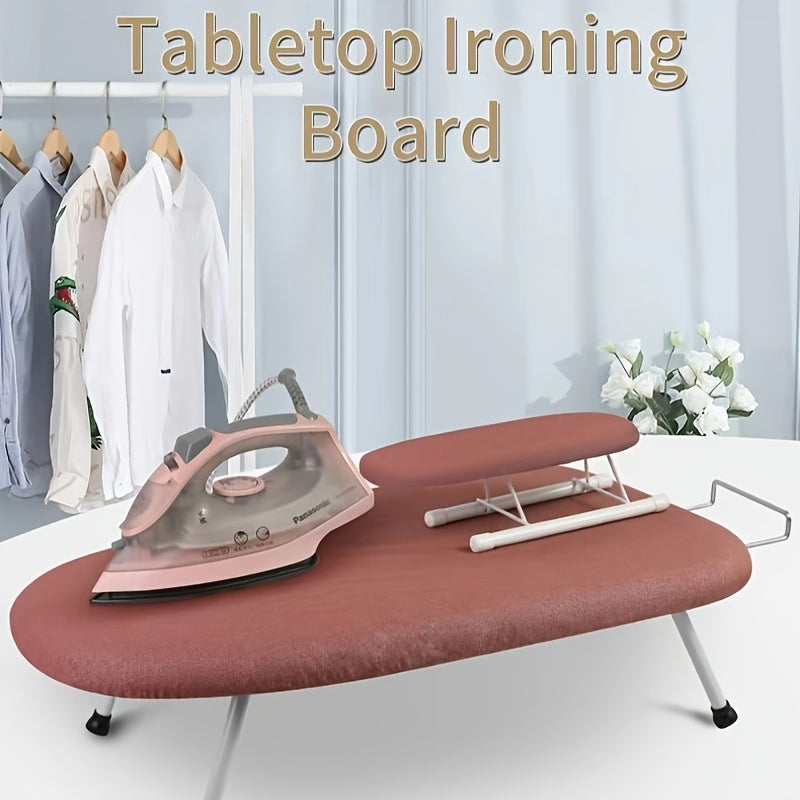 Tabla de planchar portátil de ancho extra con patas plegables roja para costura, manualidades, hogar y dormitorio