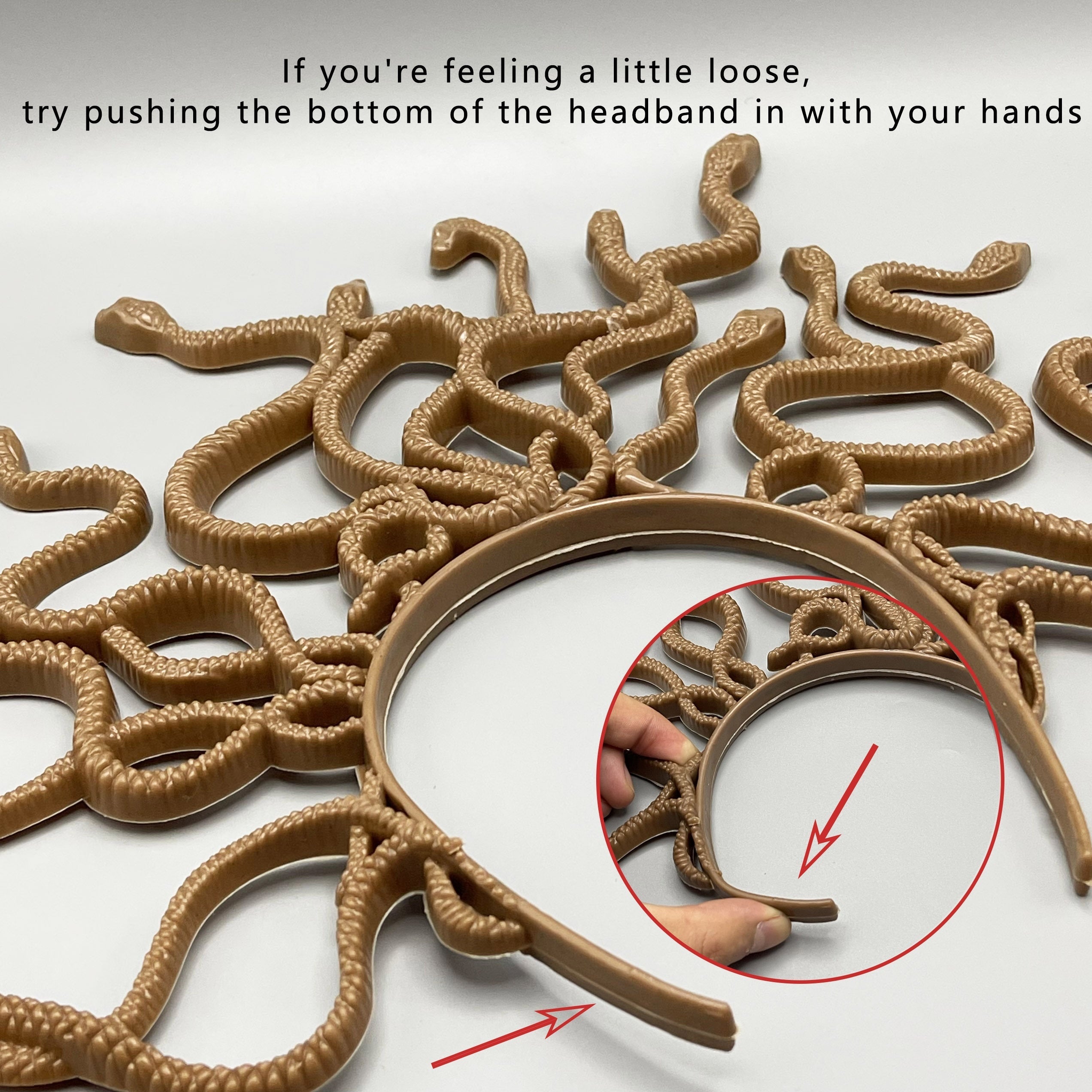 Medusa Snake Headpiece Plastic Costume Accessory for Halloween and Christmas Parties