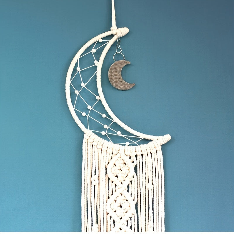 Boho Moon Macrame Wall Decor for Living Room Bedroom Christmas Halloween Thanksgiving