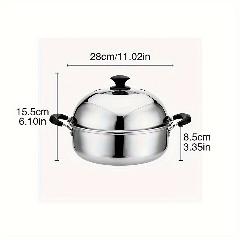 Stainless Steel Steamer Pot for Home Cooking Suitable for Electric and Gas Stoves