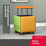 Shimoliy uslubidagi ottoman, yashirin metall ramkali, rang-barang qoplamada 5-in-1 modulli stul, turli muhitlar uchun mukammal - sariq/kulrang/ko'k/yashil va boshqalar.