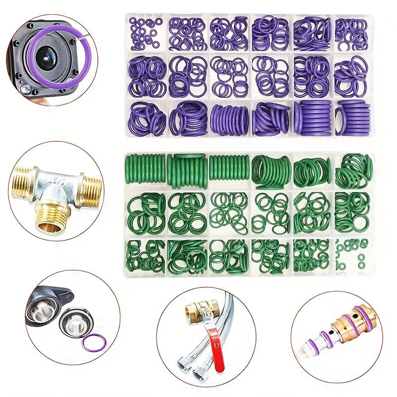 270PCS Car Air Conditioner Seal Kit Nitrile Rubber Gaskets O-Rings Auto Repair