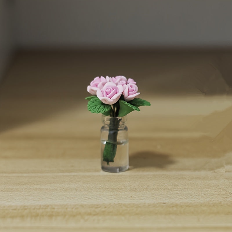 Mini Qizil Gul Avtomobil Paneli Dekoratsiyasi Yaratıcı Plastik Markaziy Konsol Dekori