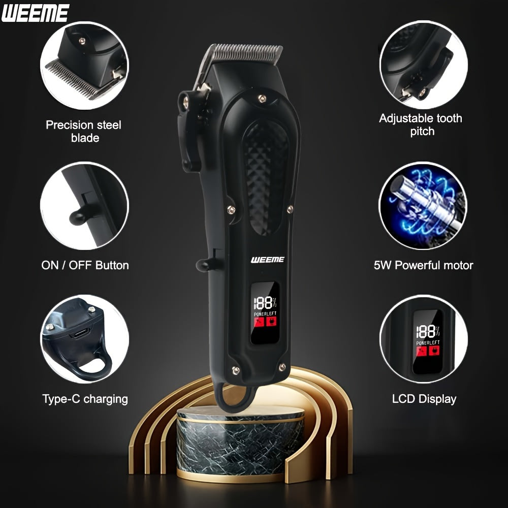 Men's Cordless Grooming Kit with Digital Display Rechargeable Trimmer and Adjustable Comb Set