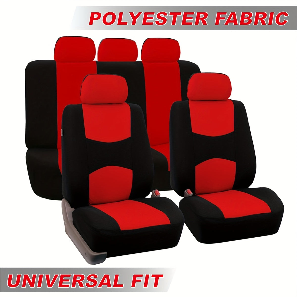 Polyester Car Seat Cover Set for 5 Seats Universal Fit Breathable Durable