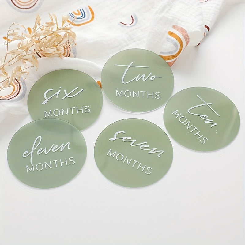 Acrylic Milestone Cards for Birth and Growth Records Set for Photography