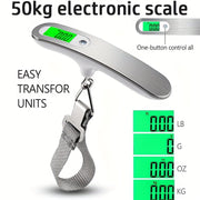 Báscula digital de equipaje LCD 110lbs 50kg con gancho de balanza para viajes y pesca