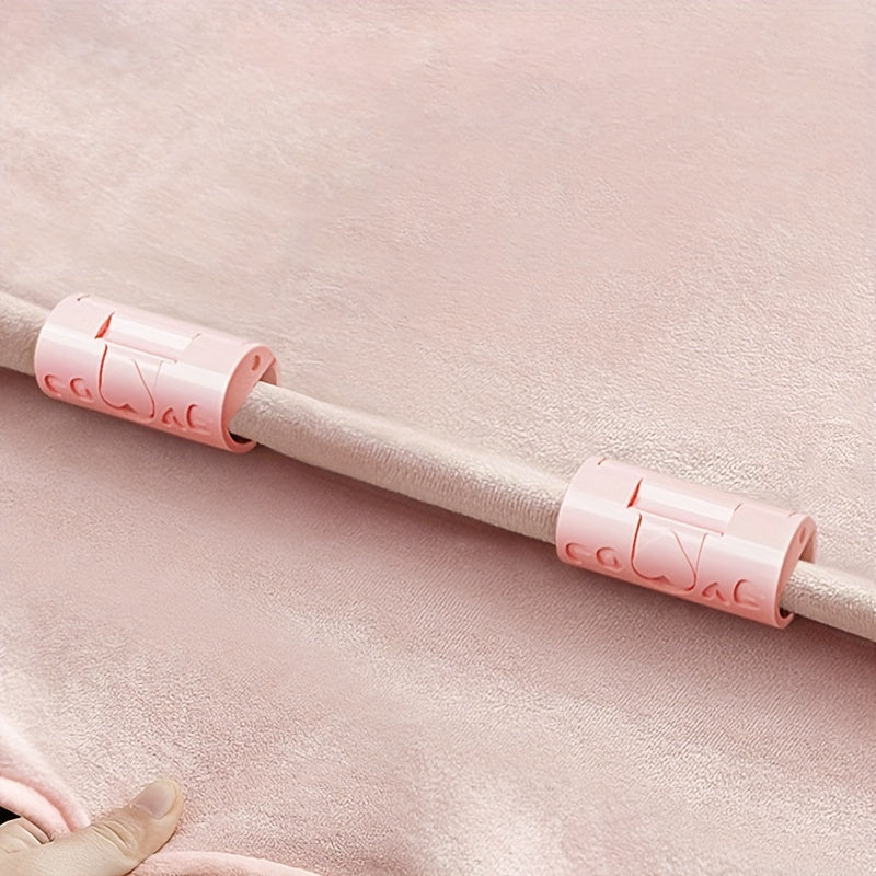 Six Pieces Bed Sheet Clips Non-Slip Duvet Cover Fasteners in Blue Pink Light Blue