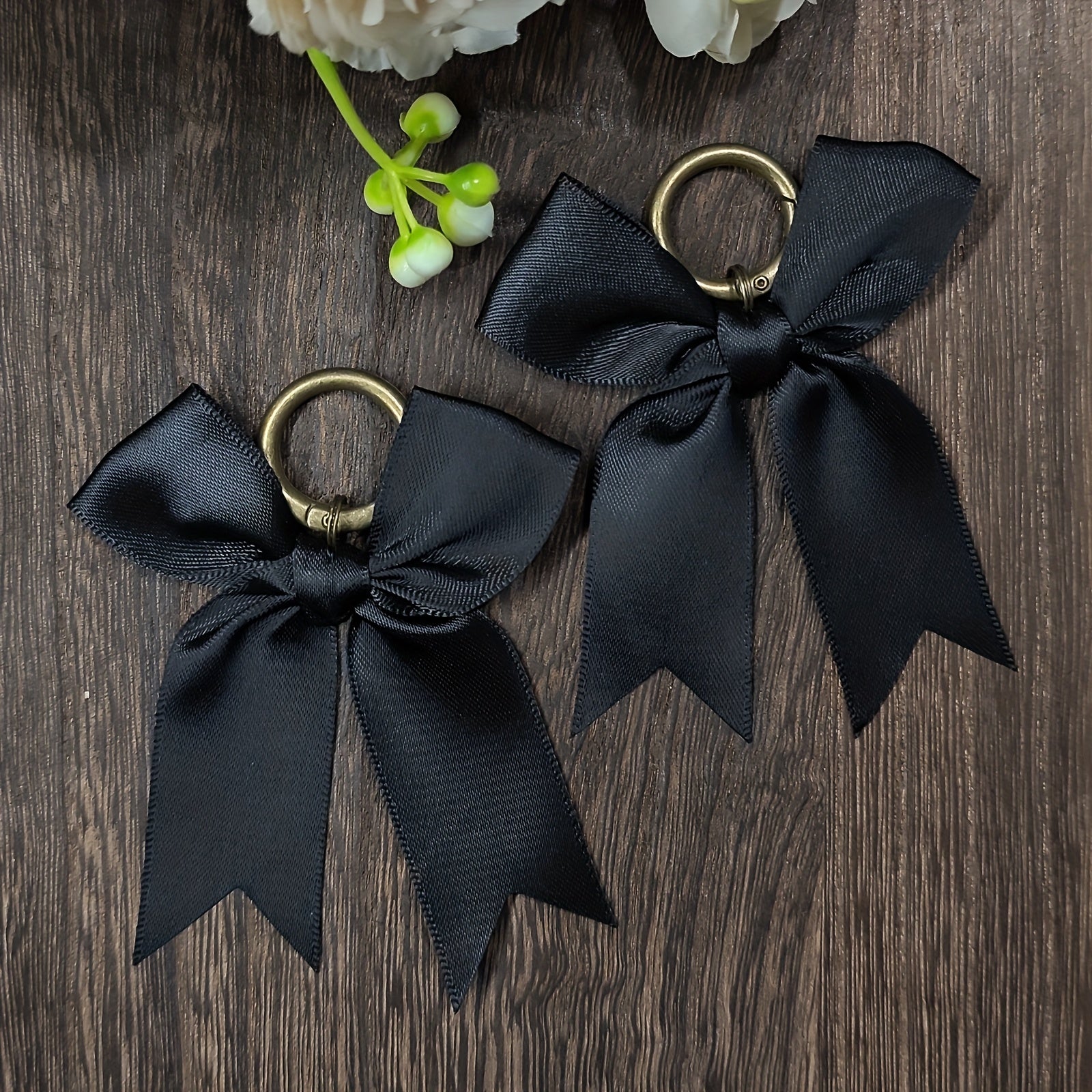 2PCS Satin Bow Boot Charms Zinc Alloy Shoe Decorations for Valentine Mardi Gras