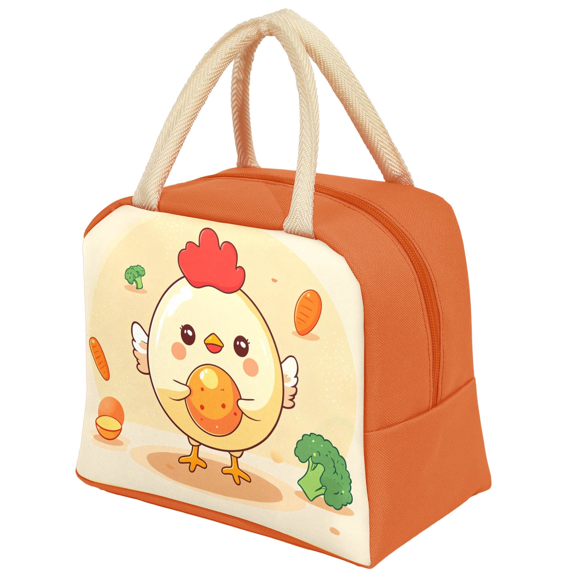 Animal Print Insulated Lunch Bag for School or Work Durable Spacious Carry Handle