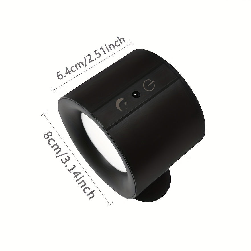 Kinpho LED Magnit Devor Chirog'i, 360° Aylanuvchi Ikki Tomonlama, 3 ta sozlanadigan rang bilan, teginish masofadan boshqarish, USB orqali zaryadlanadigan va batareya bilan ishlaydigan, infraqizil sensor, zamonaviy bir rangli, devorga o'rnatish.