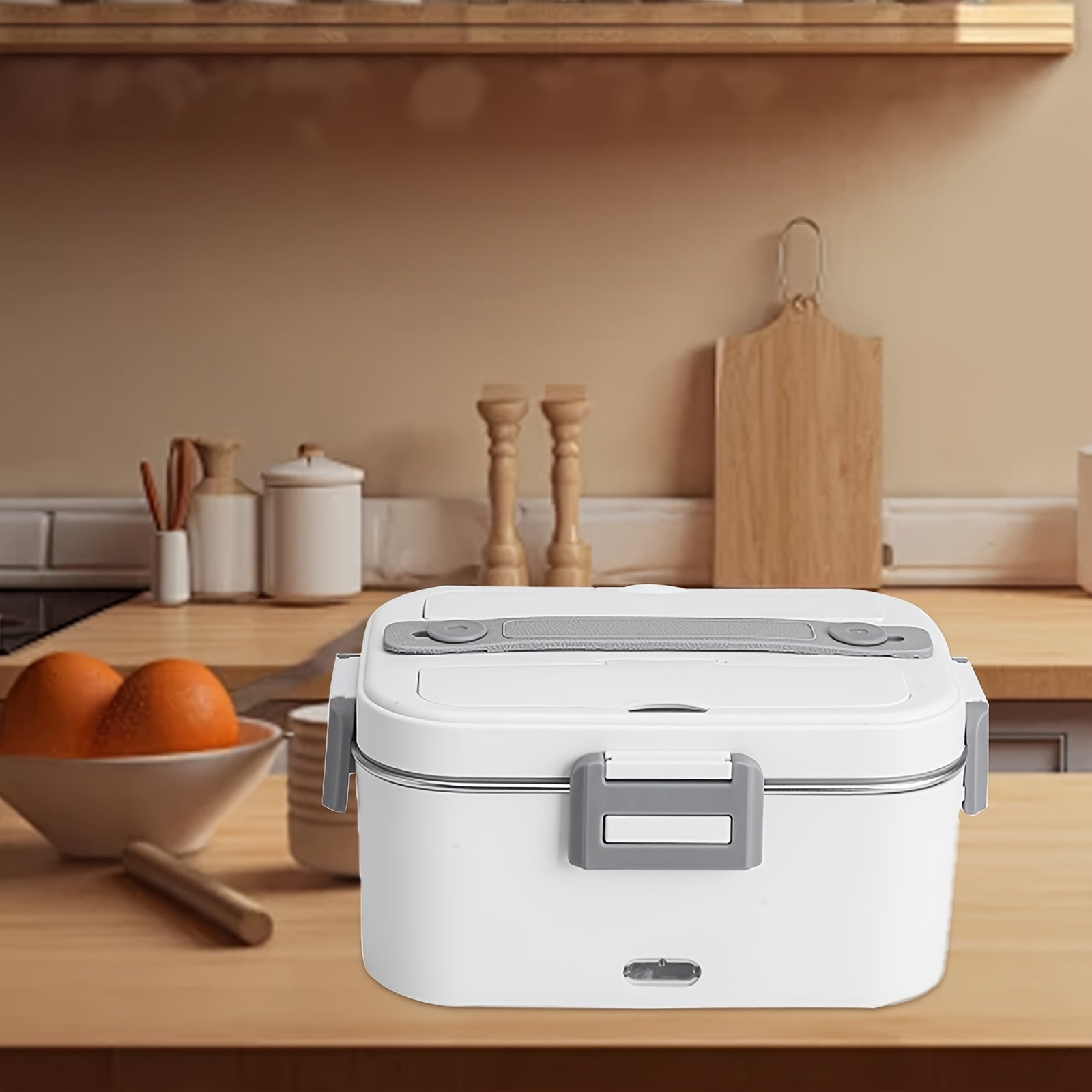 Ofis ishchilari uchun ichiga zanglamaydali po'latdan yasalgan idish va avtomobil quvvati simi bilan jihozlangan elektr tushlik qutisi.