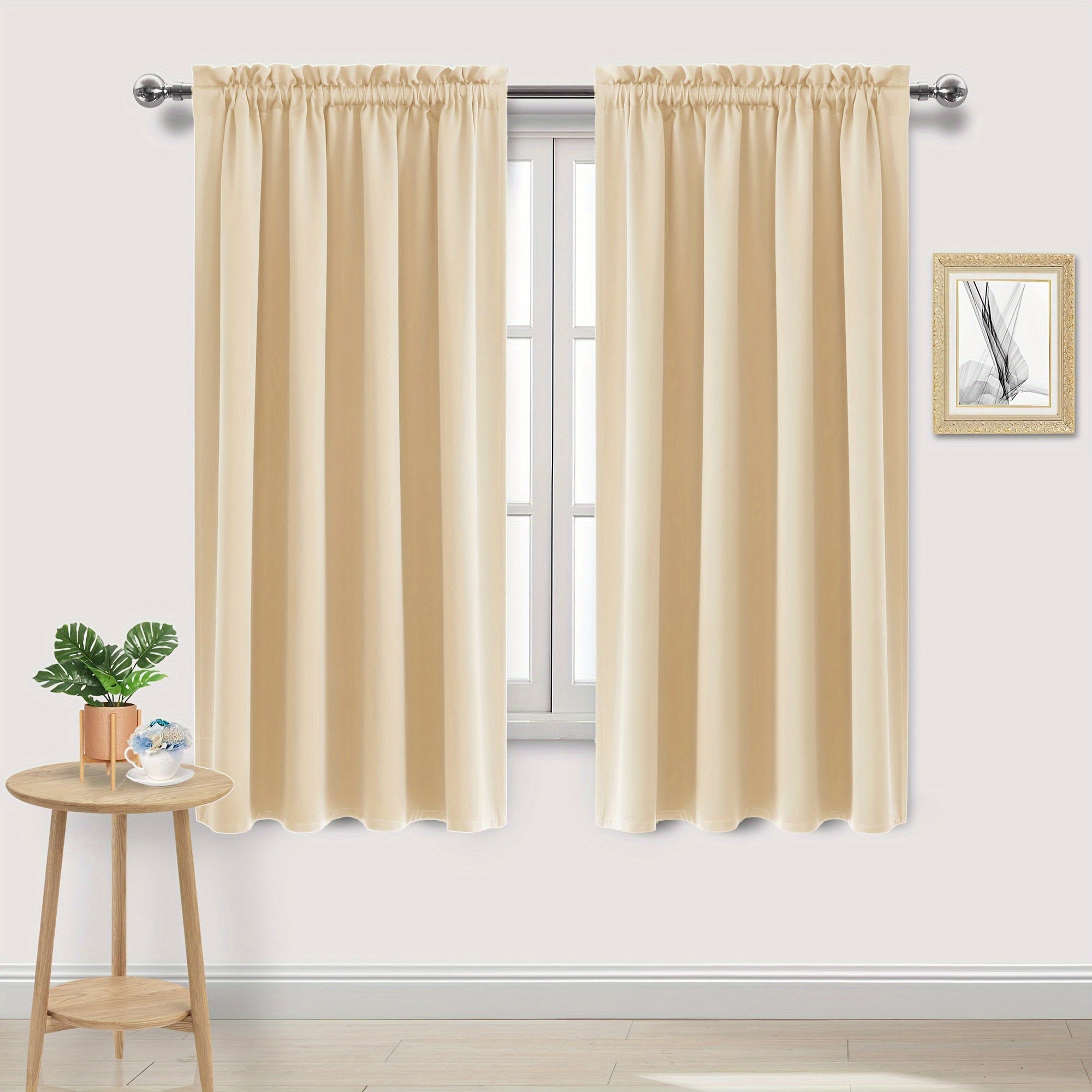Blackout Curtains with Rod Pocket for Bedroom and Living Room Darkening UV Blocker