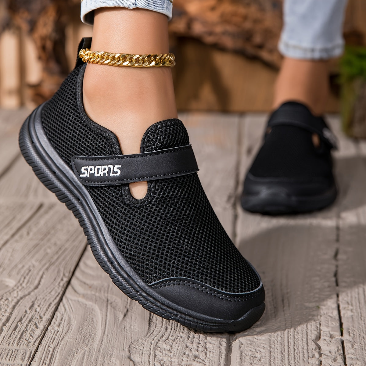 Women's Mesh Sneakers Lightweight Casual Shoes Black Comfortable Outdoor