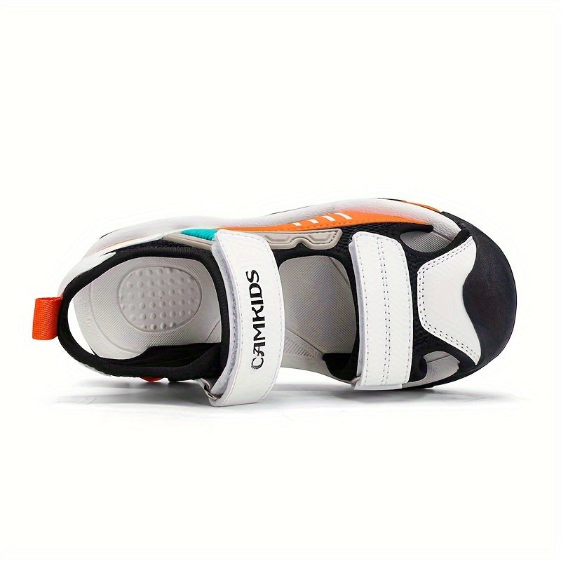 Boys Summer Sports Sandals Breathable Non-Slip Sole Striped Low Top Adjustable