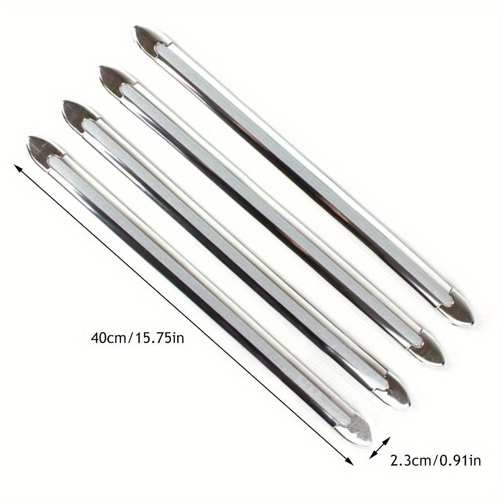 4 dona Avtomobil bumperi chetki himoya qoplamalari ABS chizishga qarshi himoya chiziqlari metall yakuniy